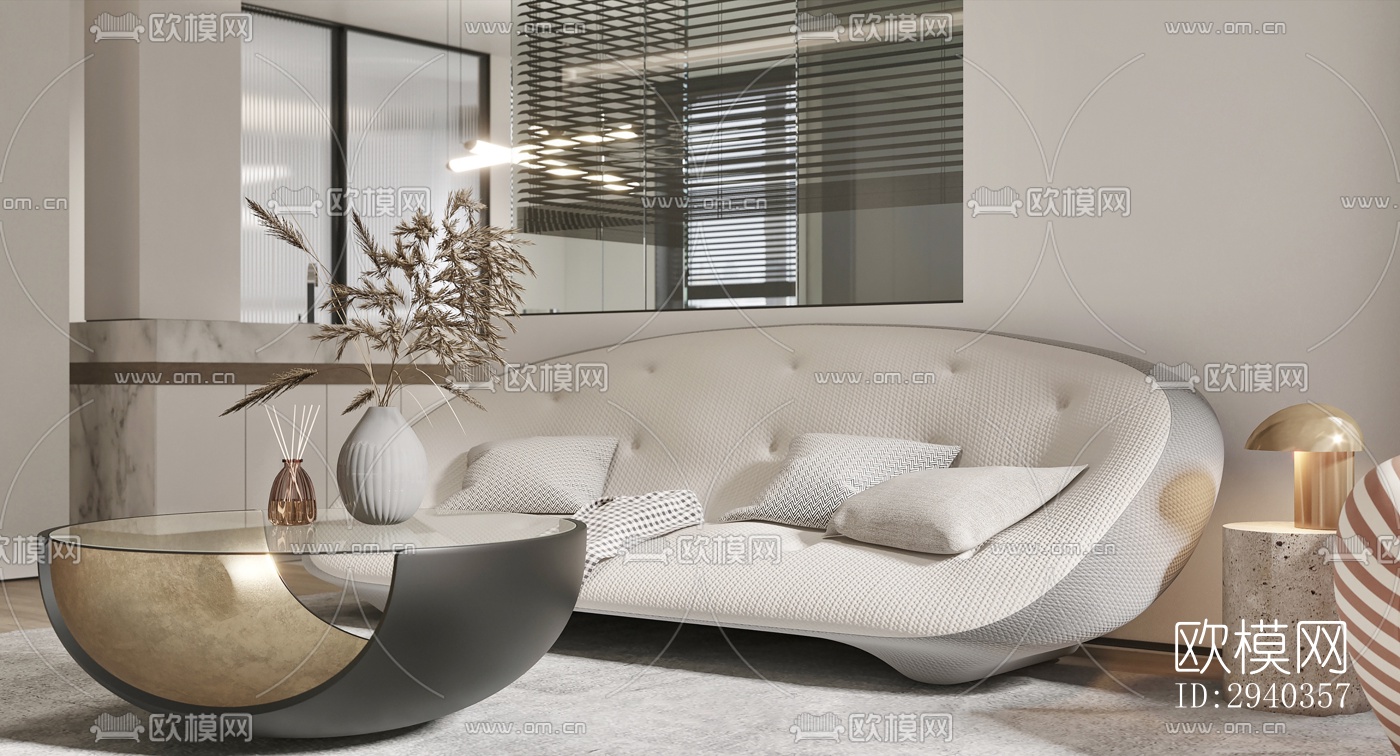 现代平层效果图下载（渲染图9）