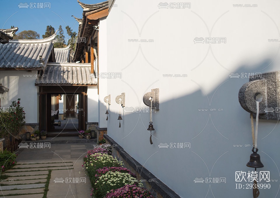 中式酒店民宿效果图下载（渲染图12）