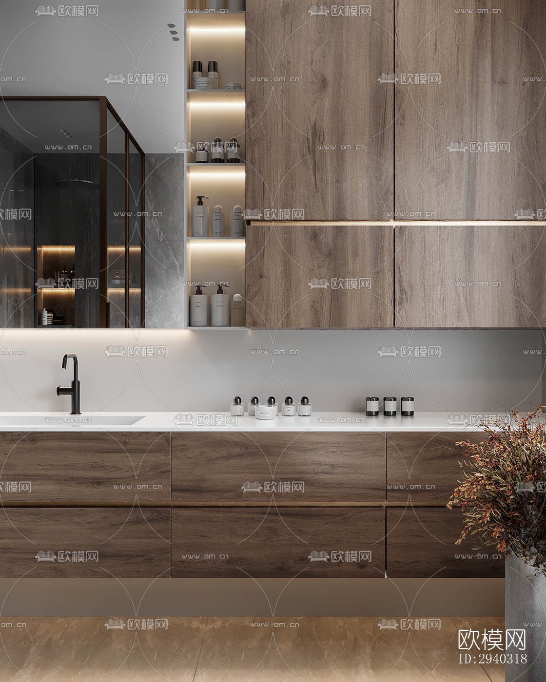 现代平层效果图下载（渲染图7）