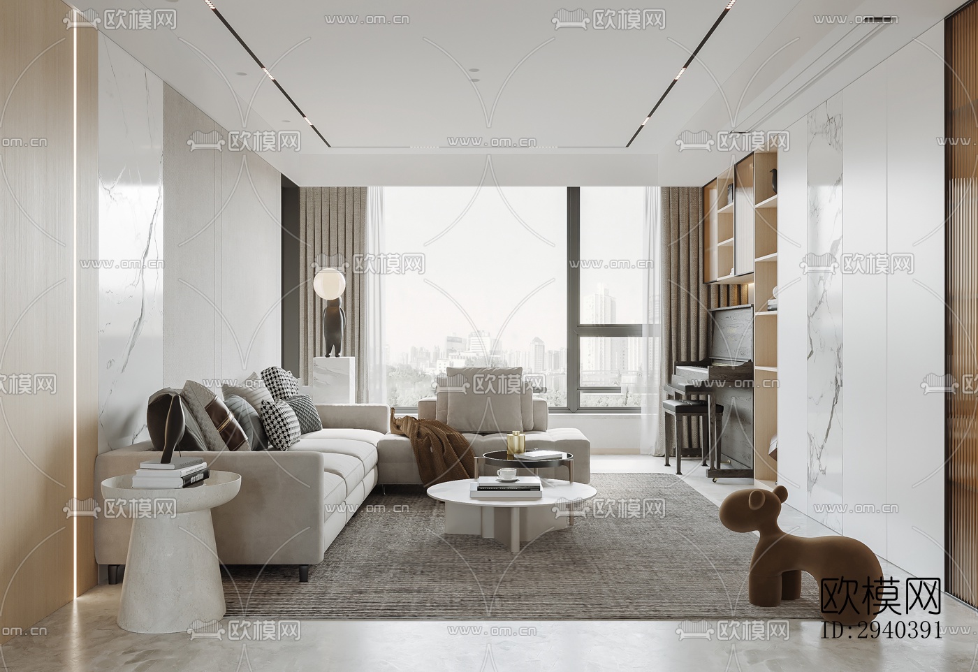 现代平层效果图下载（渲染图5）