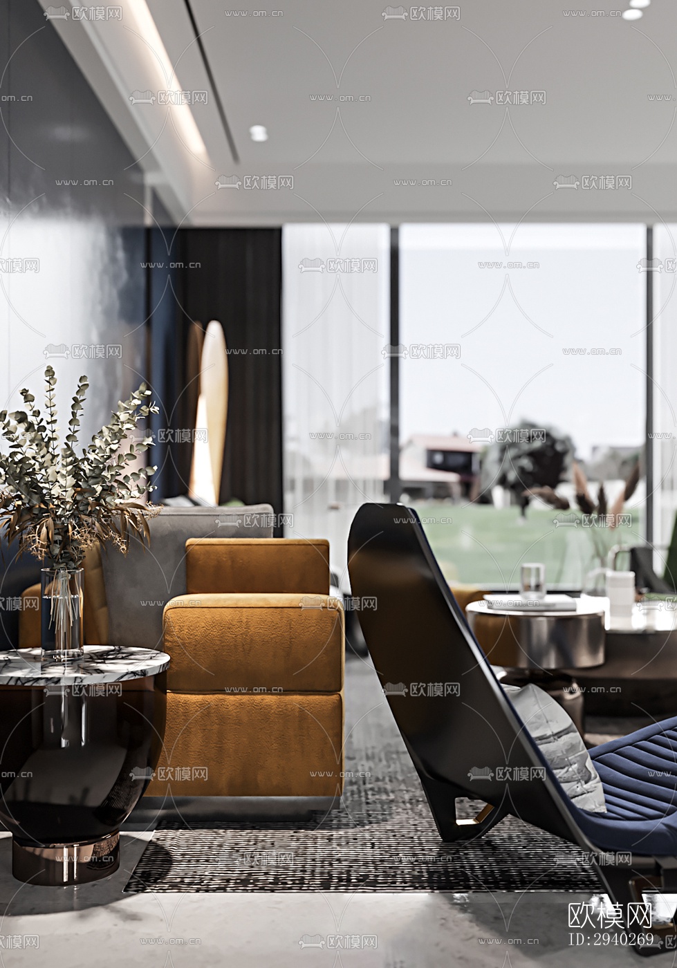 现代平层效果图下载（渲染图5）