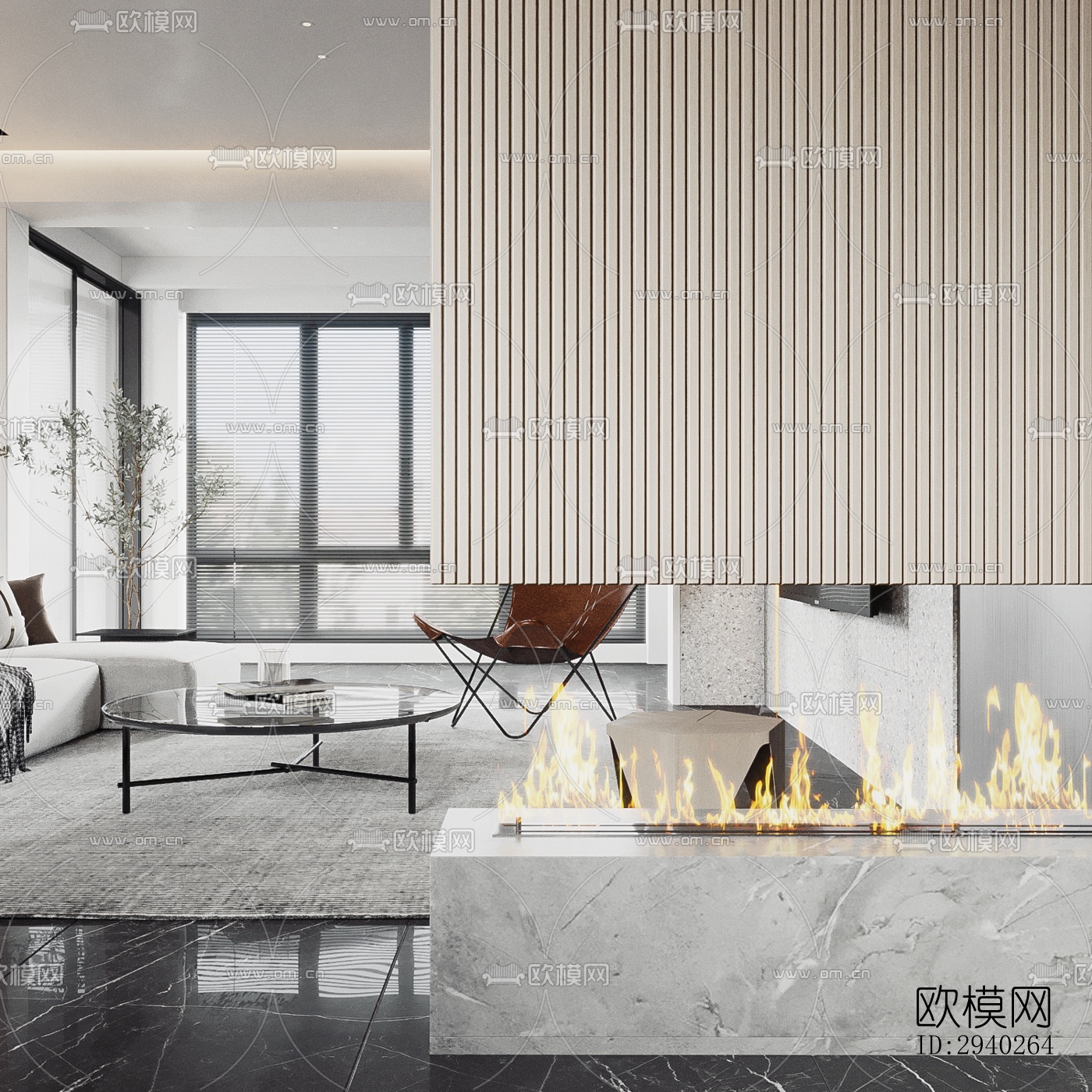 现代平层效果图下载（渲染图8）