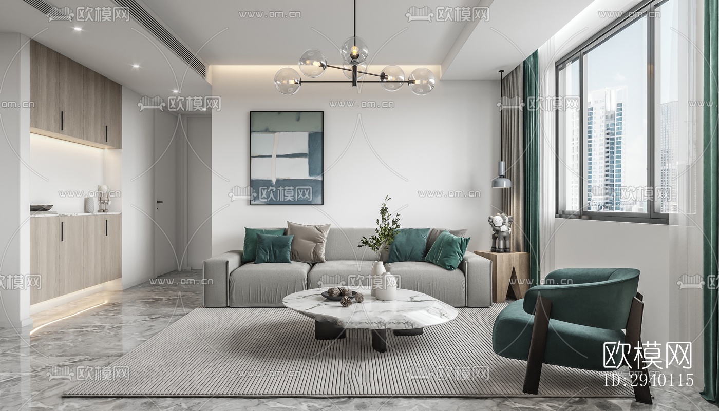 北欧平层效果图下载（渲染图1）