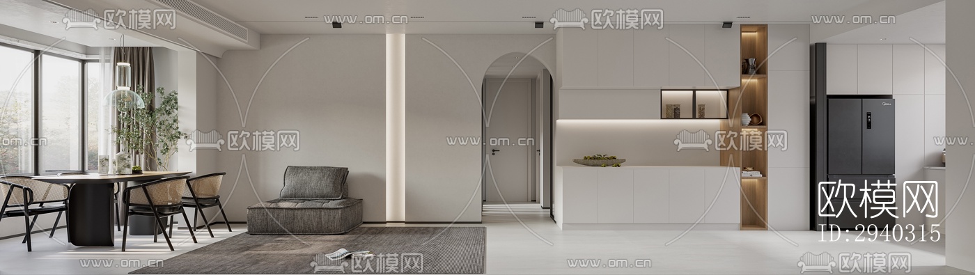 现代平层效果图下载（渲染图10）