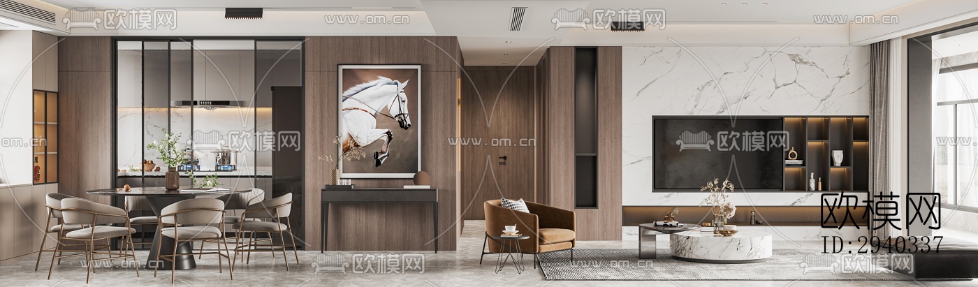 现代平层效果图下载（渲染图6）