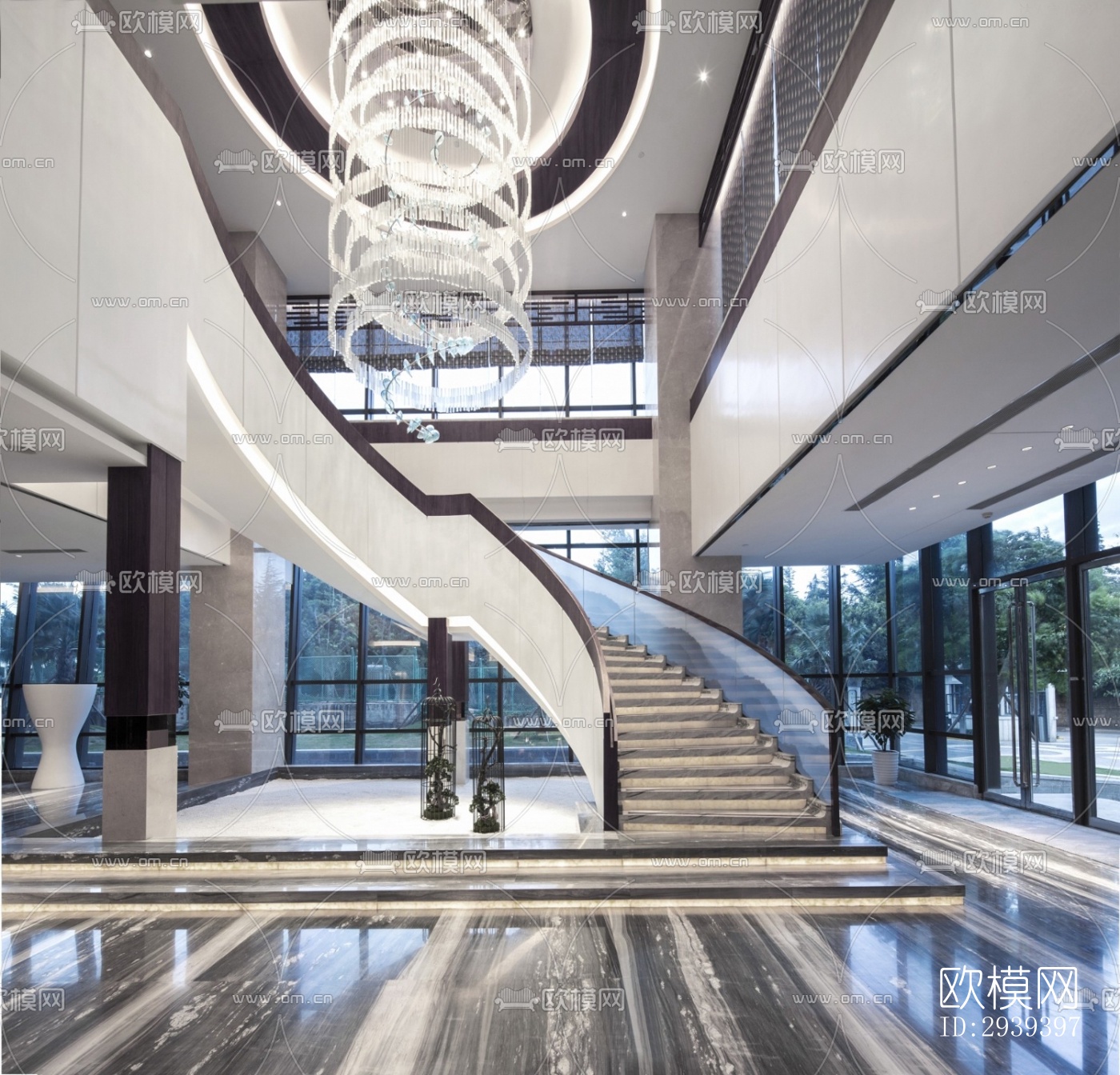 新中式酒店民宿效果图下载（渲染图2）