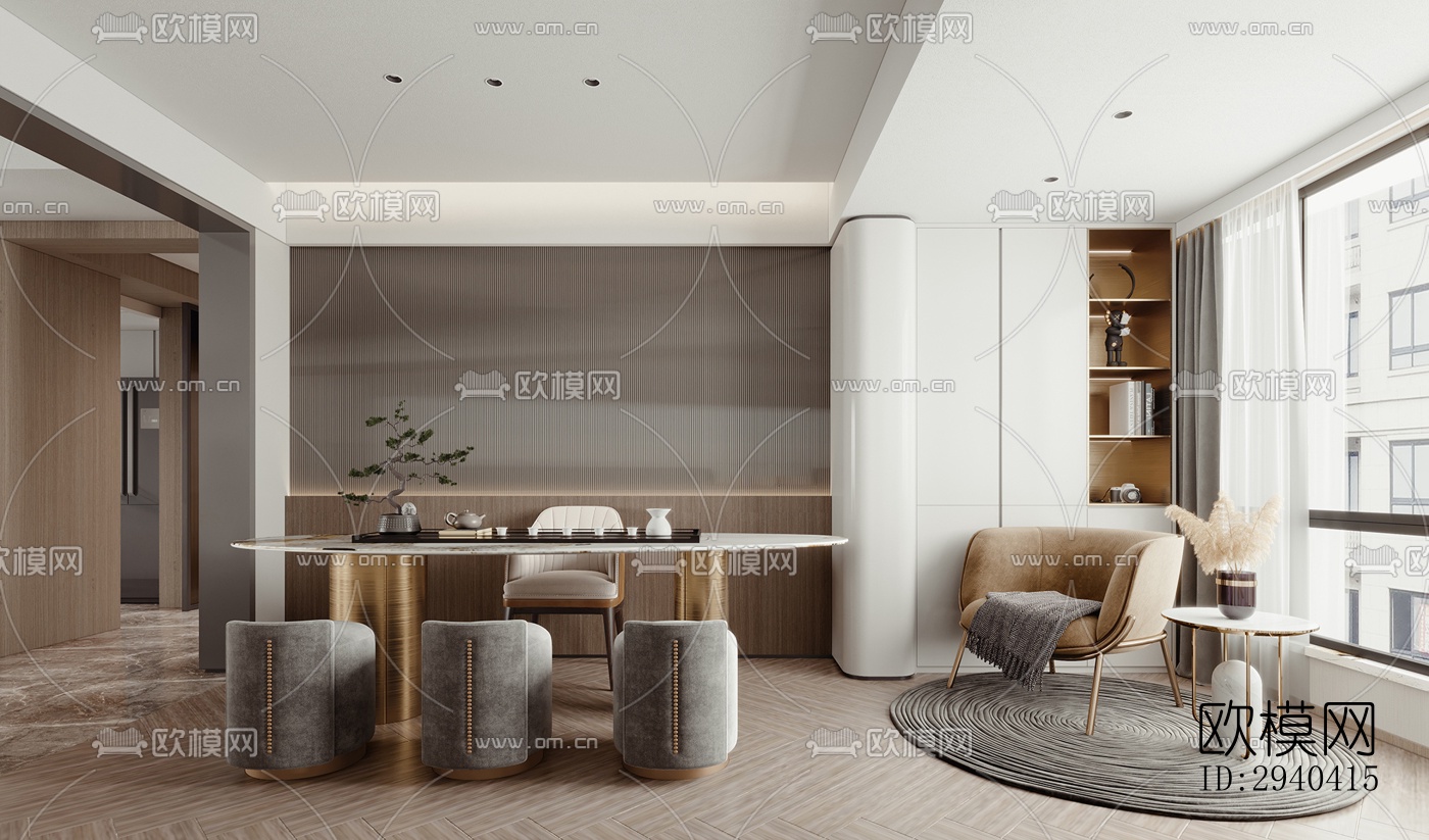 现代平层效果图下载（渲染图3）