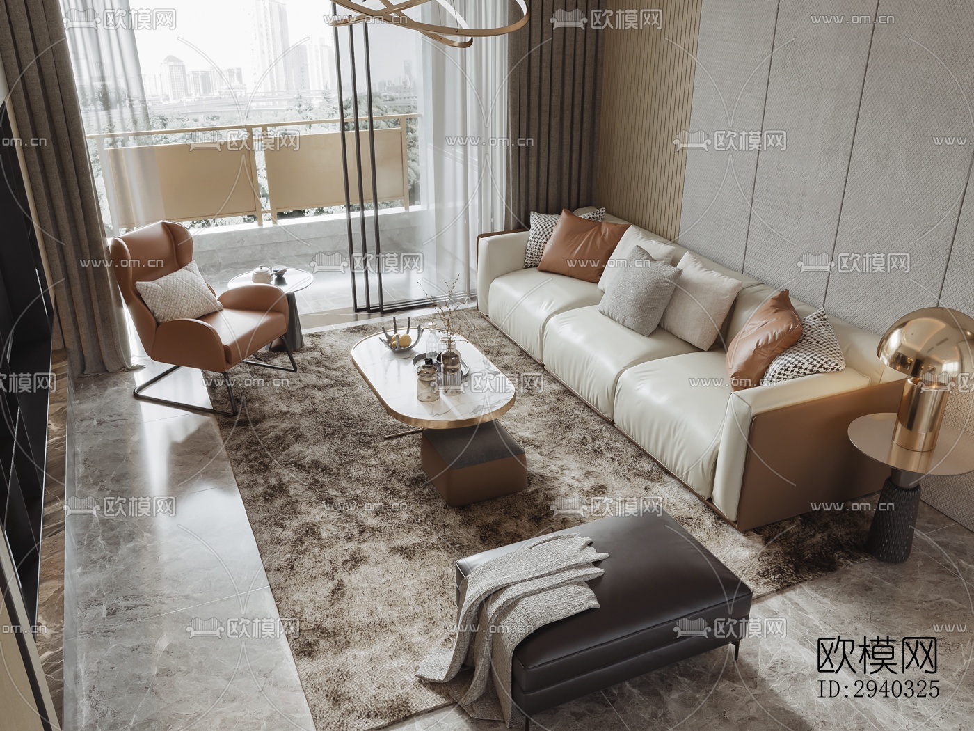 现代平层效果图下载（渲染图5）