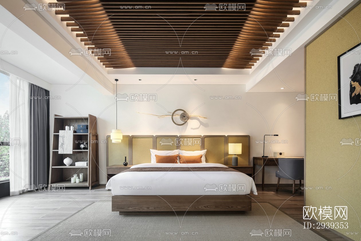 新中式酒店民宿效果图下载（渲染图10）