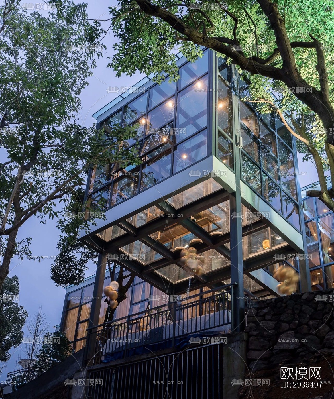 现代酒店民宿效果图下载（渲染图2）