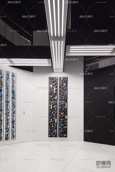 高级灰展览展厅效果图下载(渲染图7)