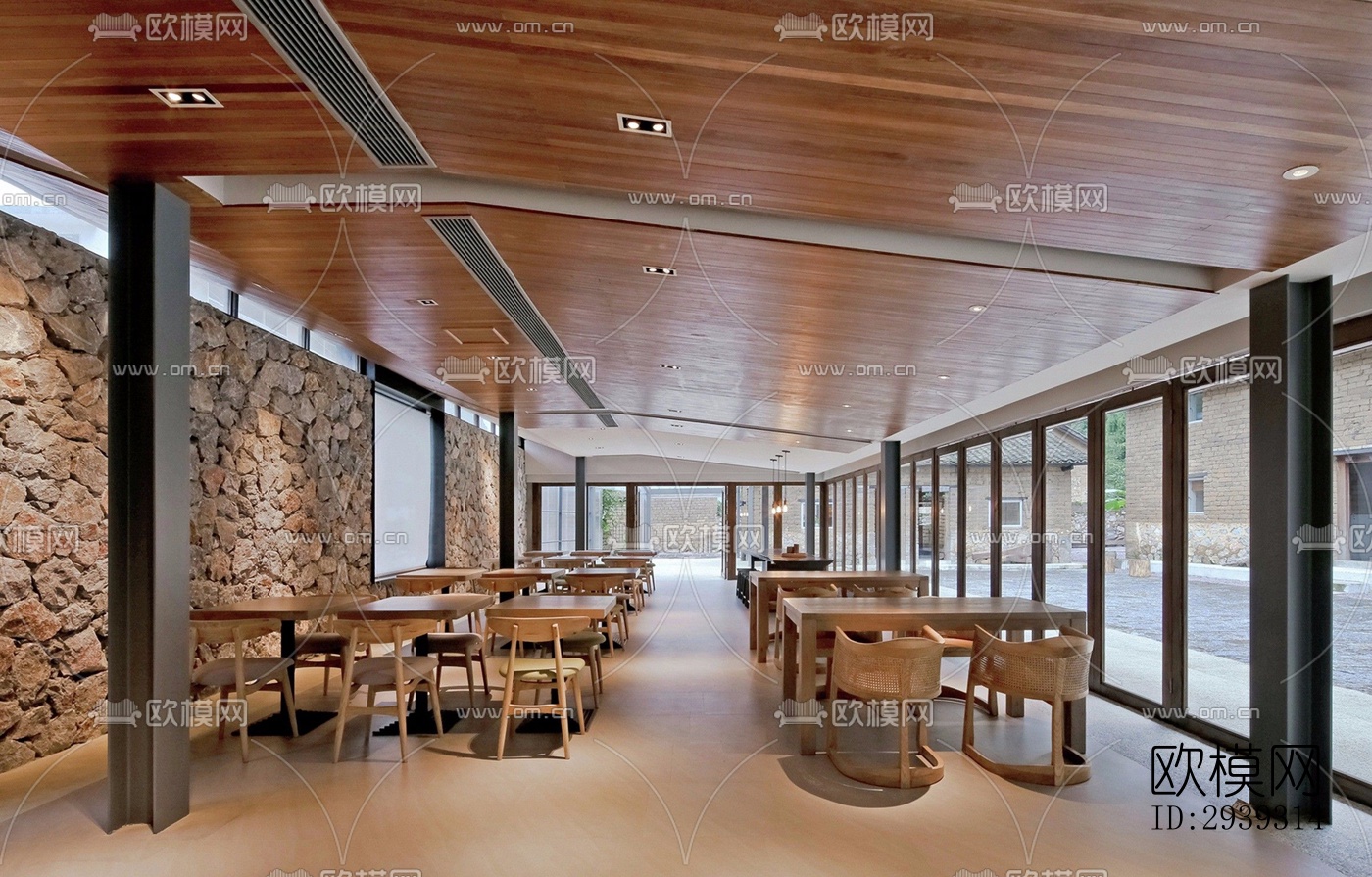 新中式酒店民宿效果图下载（渲染图19）