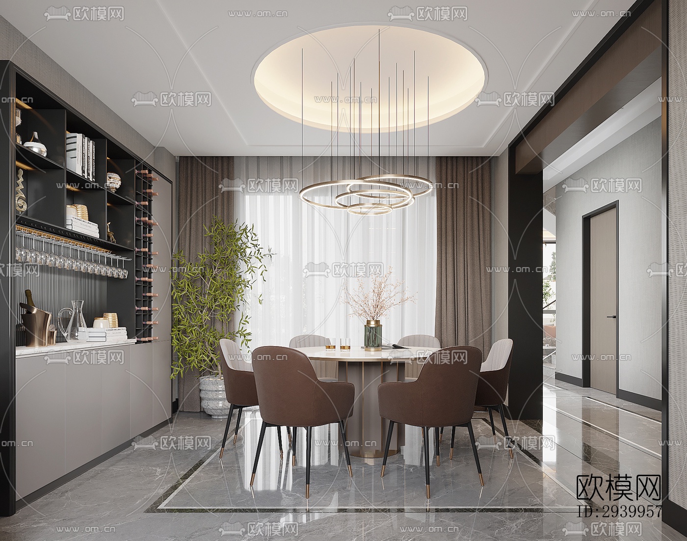 现代复式效果图下载（渲染图6）