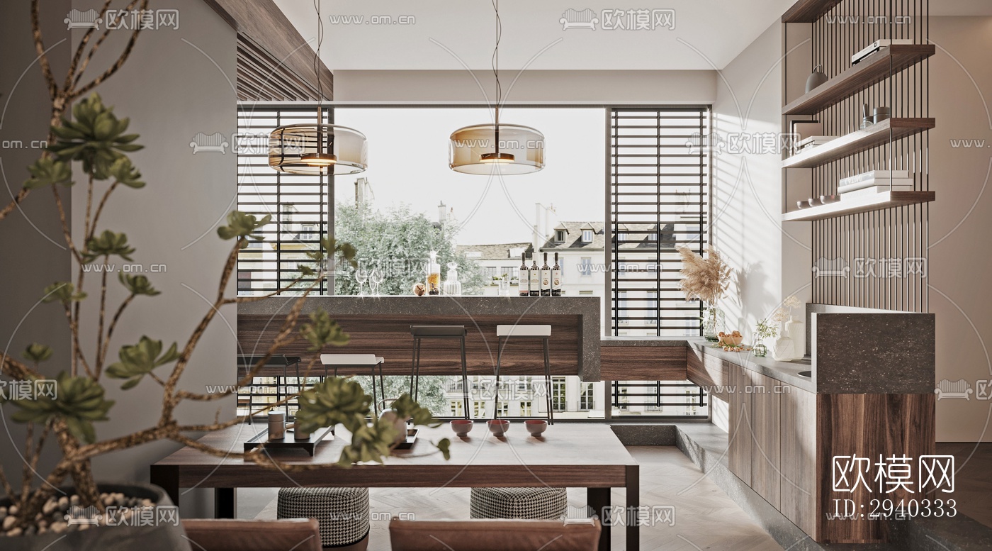 现代平层效果图下载（渲染图8）