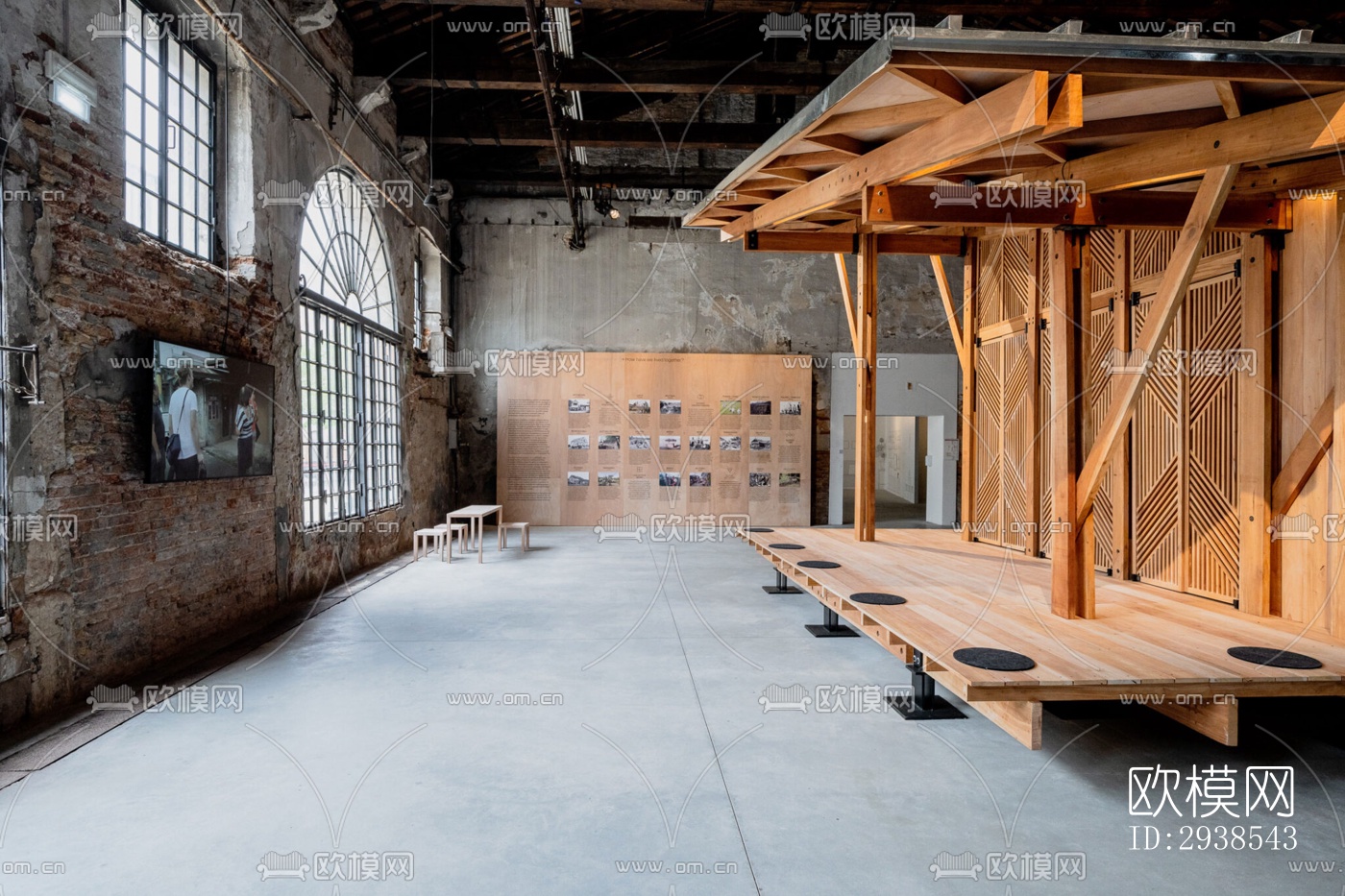 工业风展览展厅效果图下载（渲染图2）