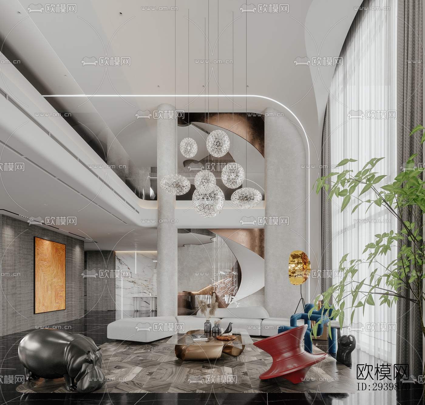 现代别墅效果图下载（渲染图1）