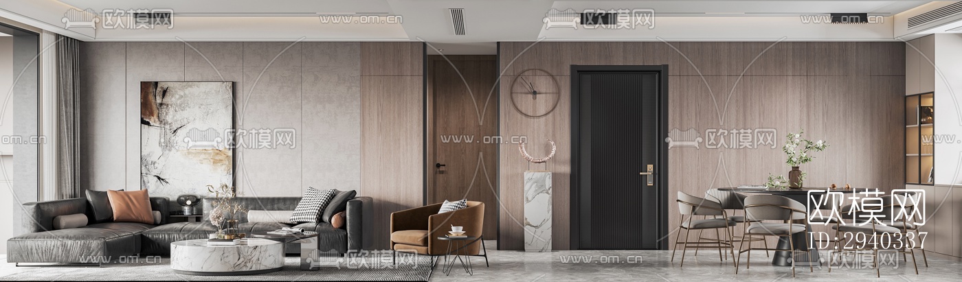 现代平层效果图下载（渲染图4）