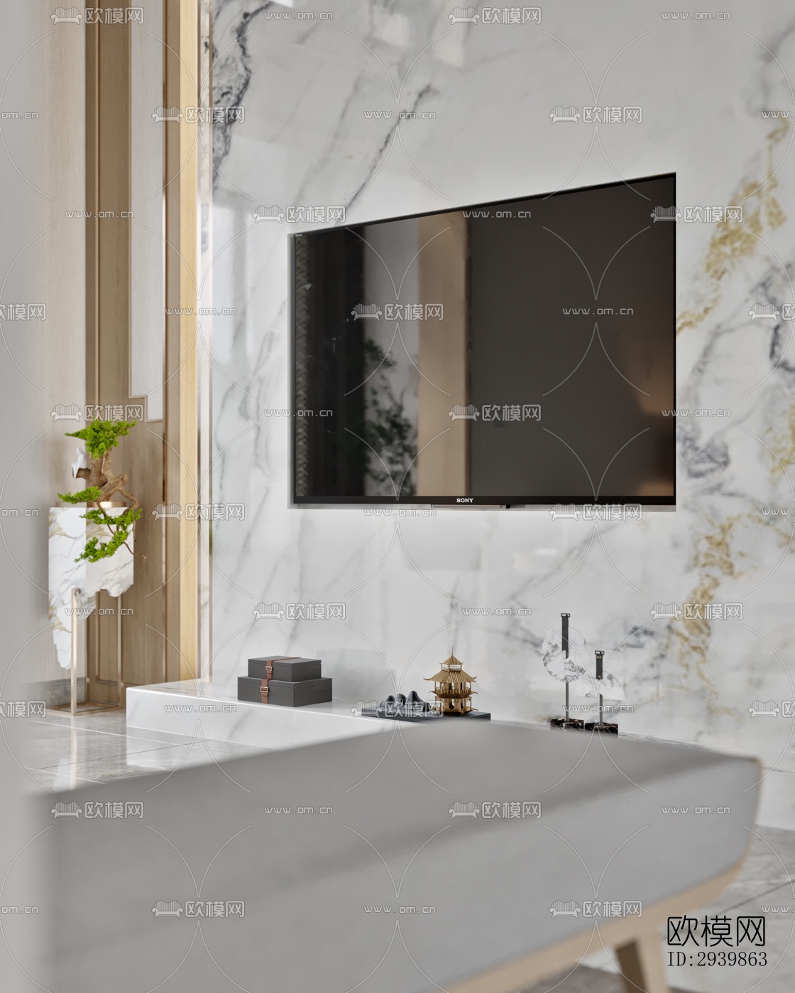 新中式别墅效果图下载（渲染图8）