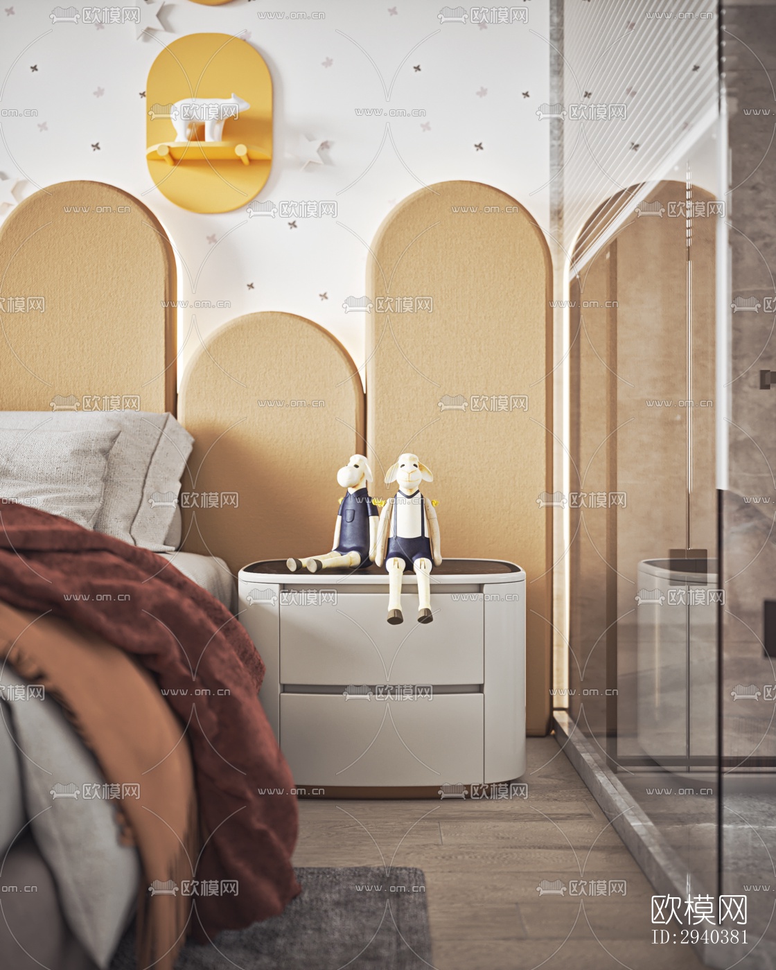 现代平层效果图下载（渲染图12）