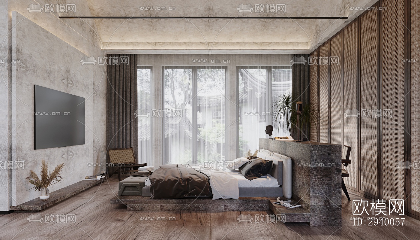 侘寂平层效果图下载（渲染图5）