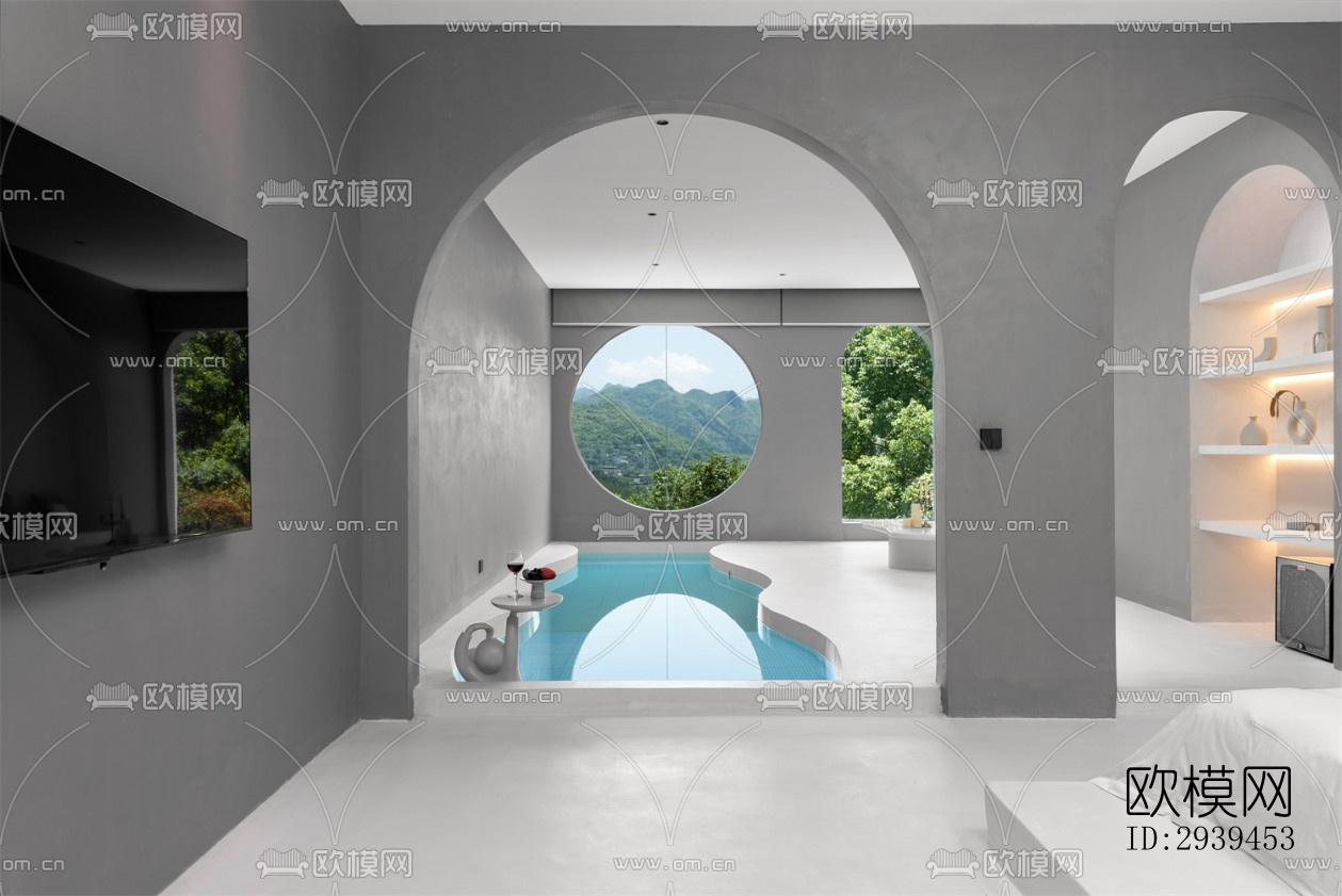 现代酒店民宿效果图下载（渲染图1）