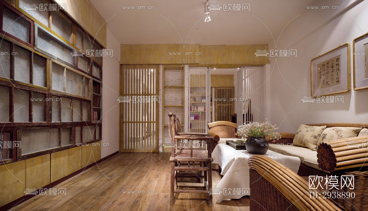 中式酒店民宿效果图下载（渲染图17）