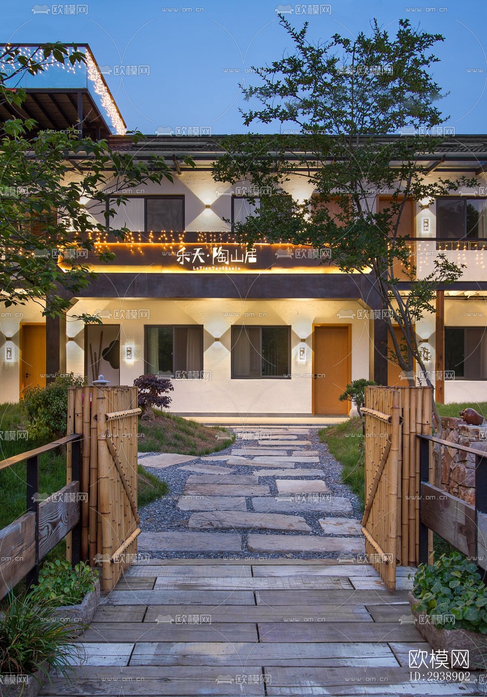 中式酒店民宿效果图下载（渲染图1）