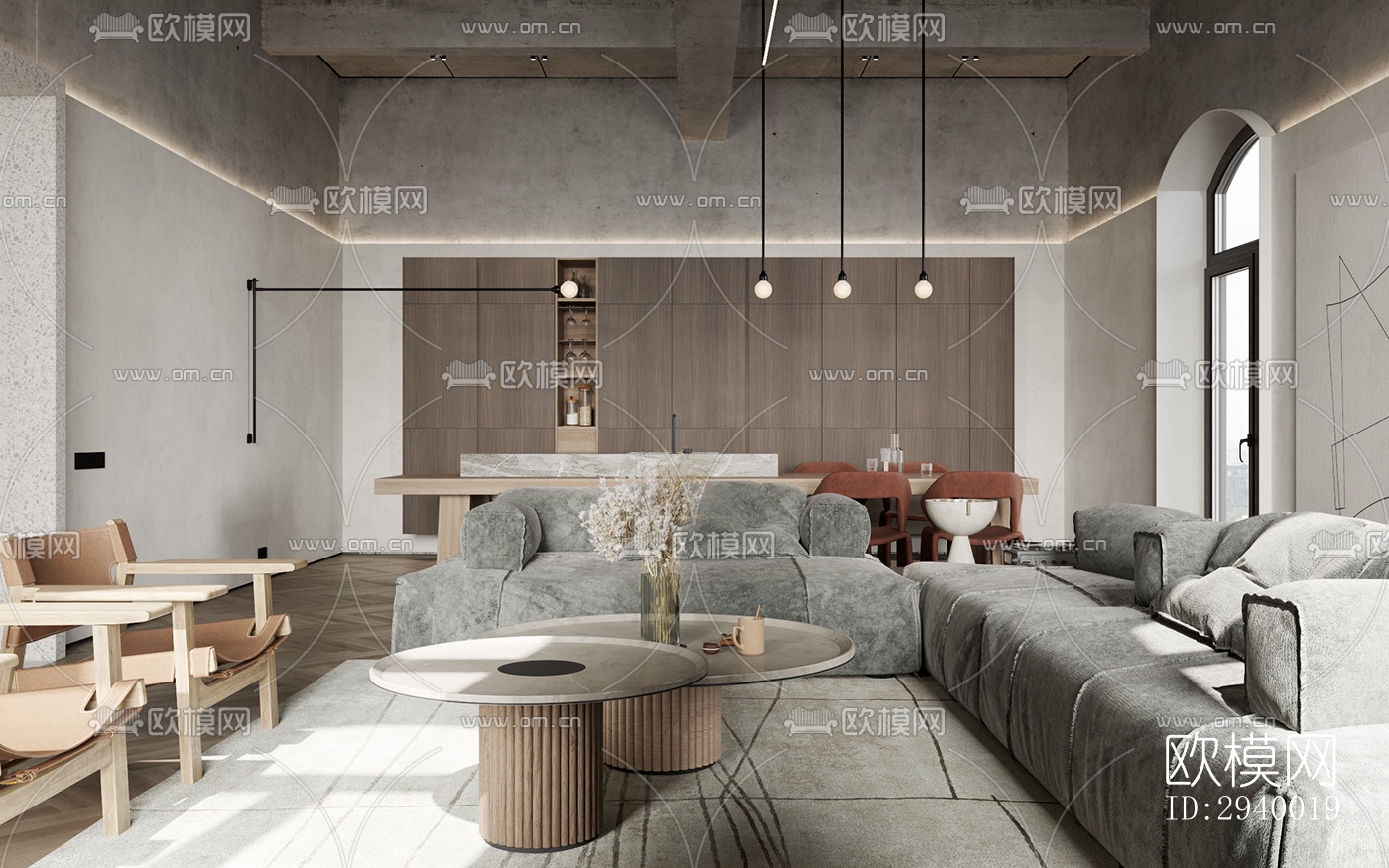 侘寂平层效果图下载（渲染图3）