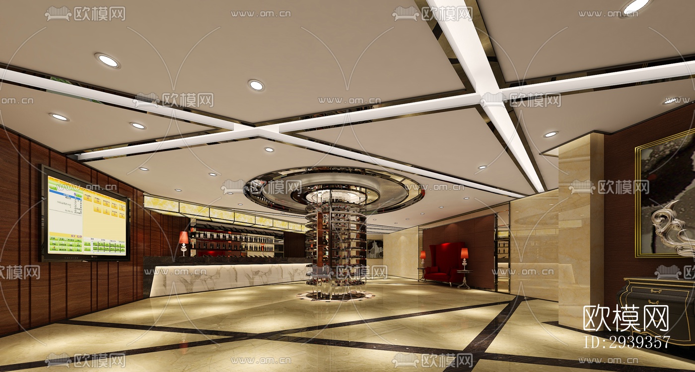 新中式酒店民宿效果图下载（渲染图12）