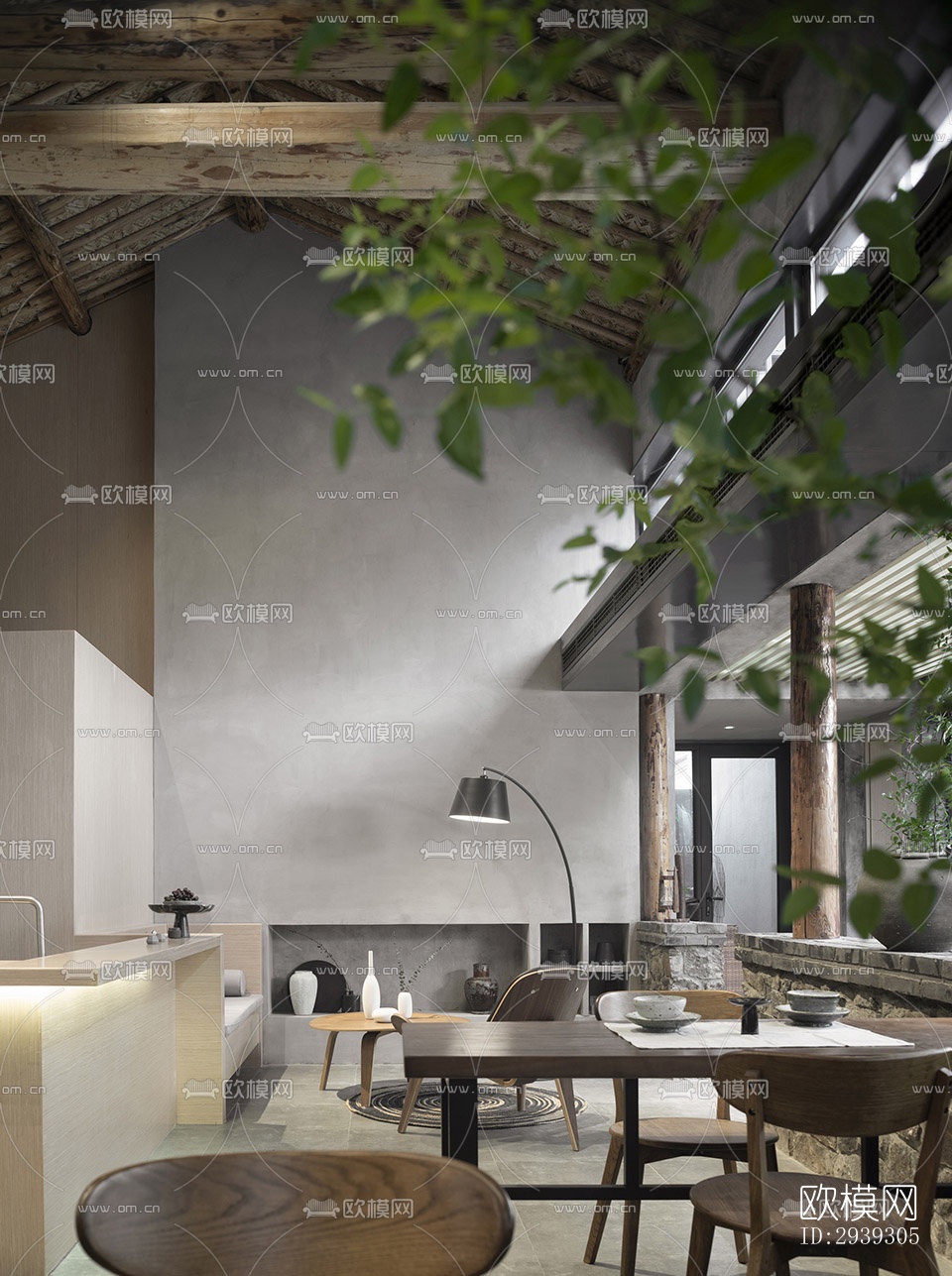 新中式酒店民宿效果图下载（渲染图12）