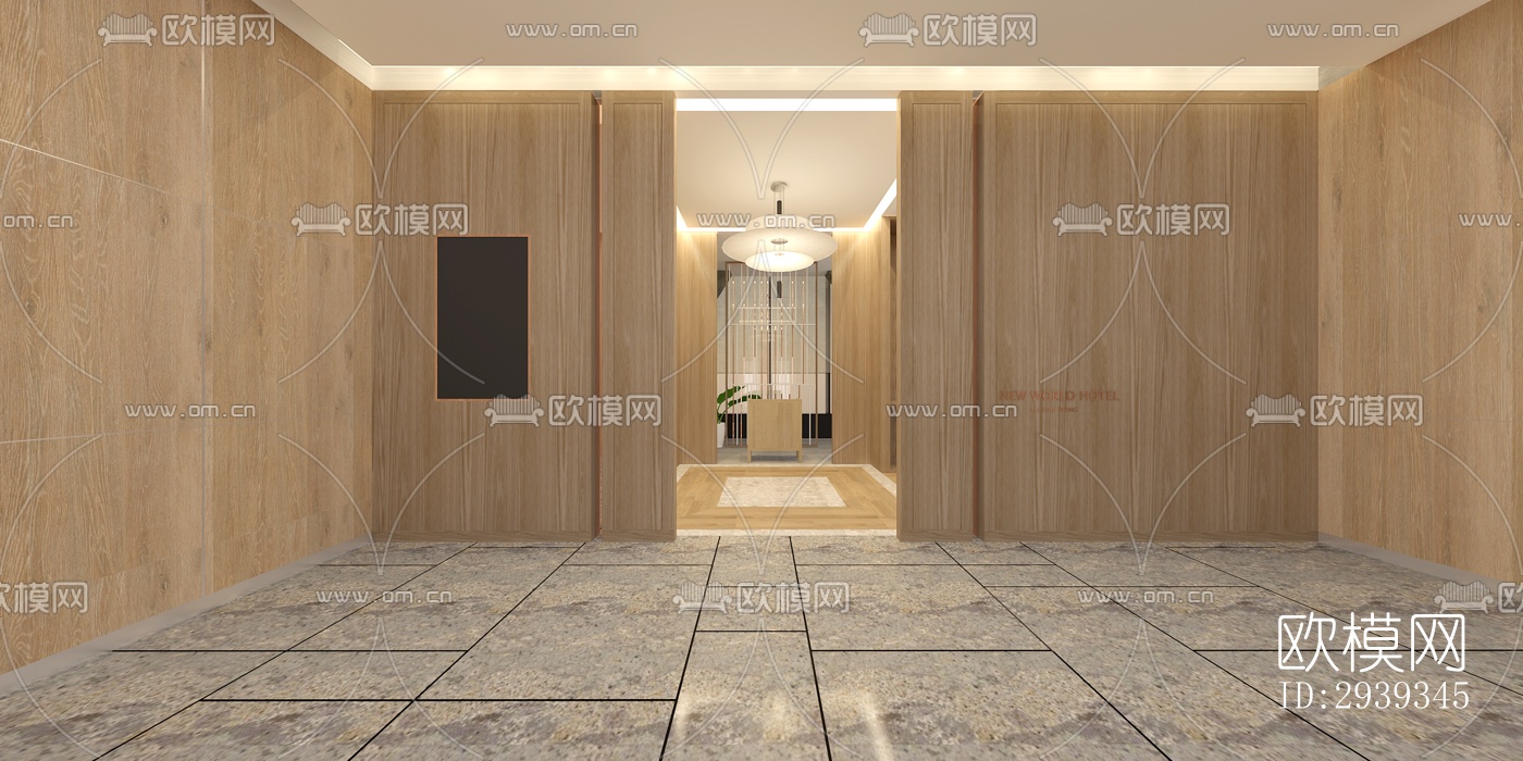 新中式酒店民宿效果图下载（渲染图1）