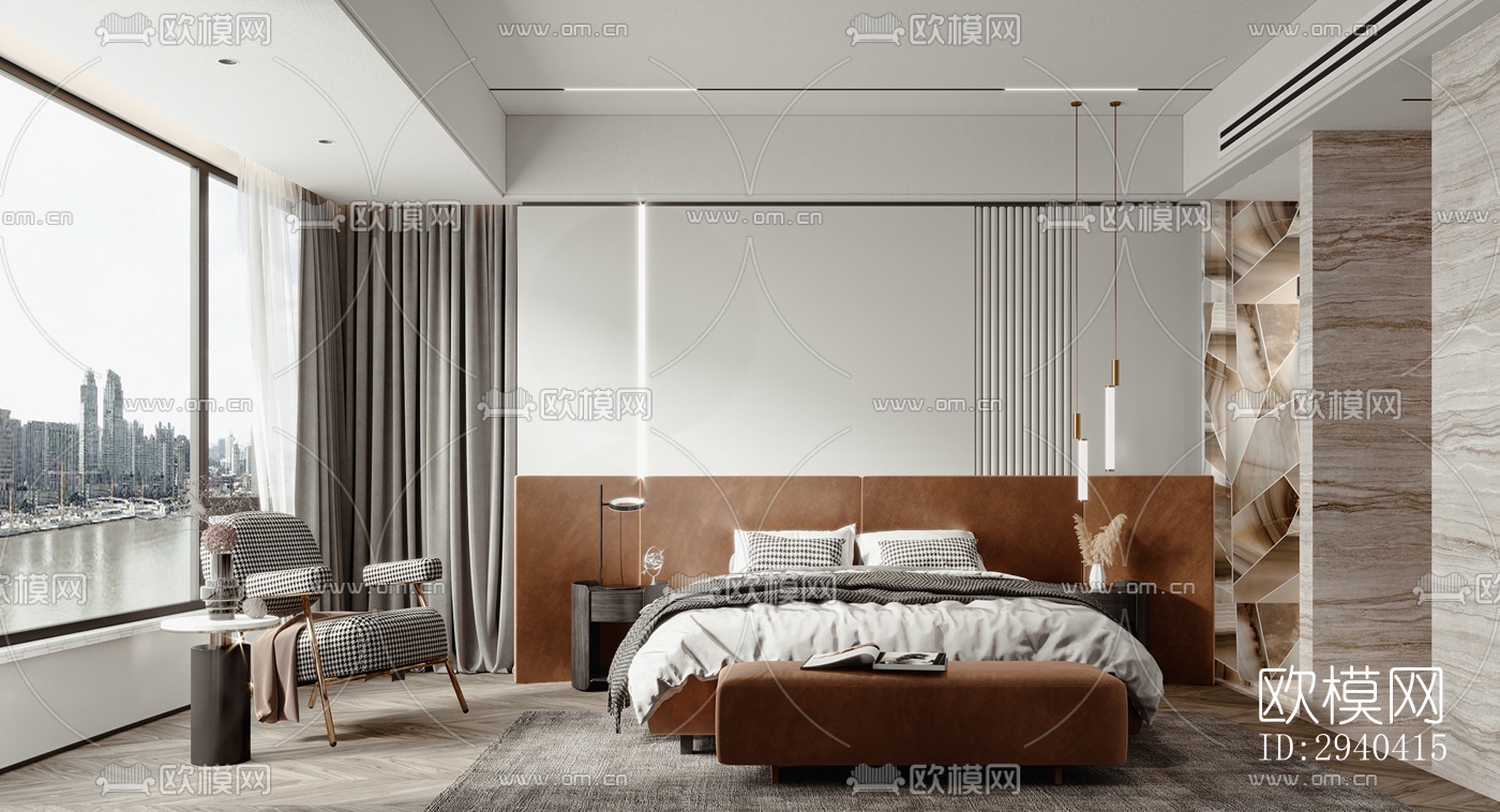 现代平层效果图下载（渲染图6）