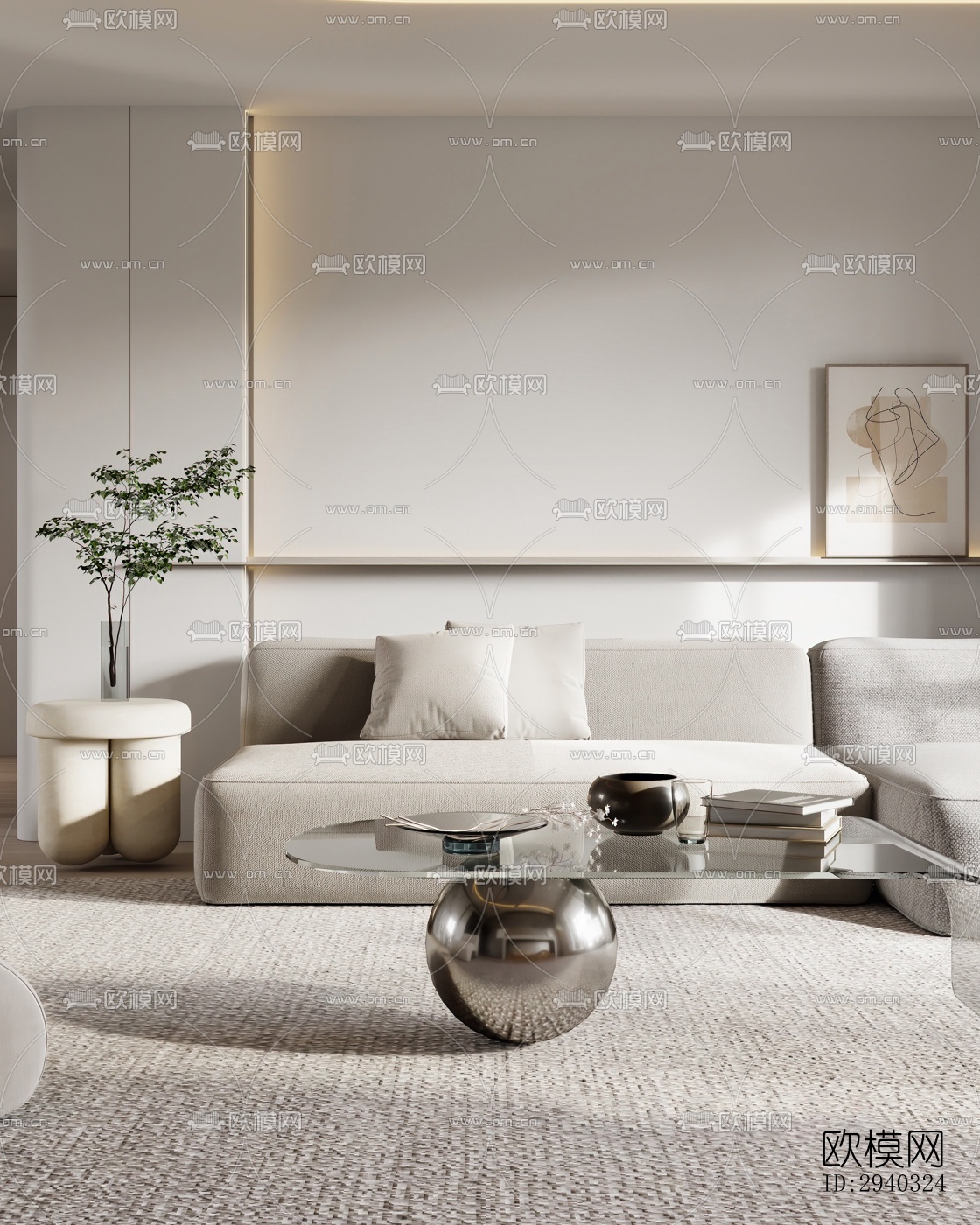 现代平层效果图下载（渲染图5）