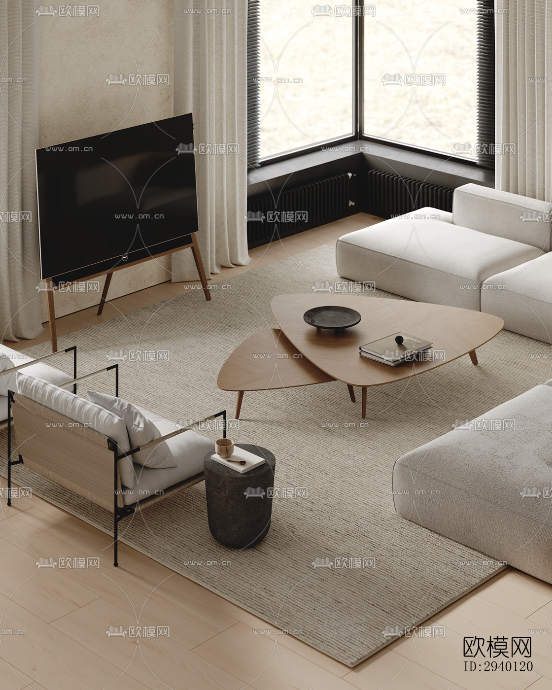 北欧平层效果图下载（渲染图4）