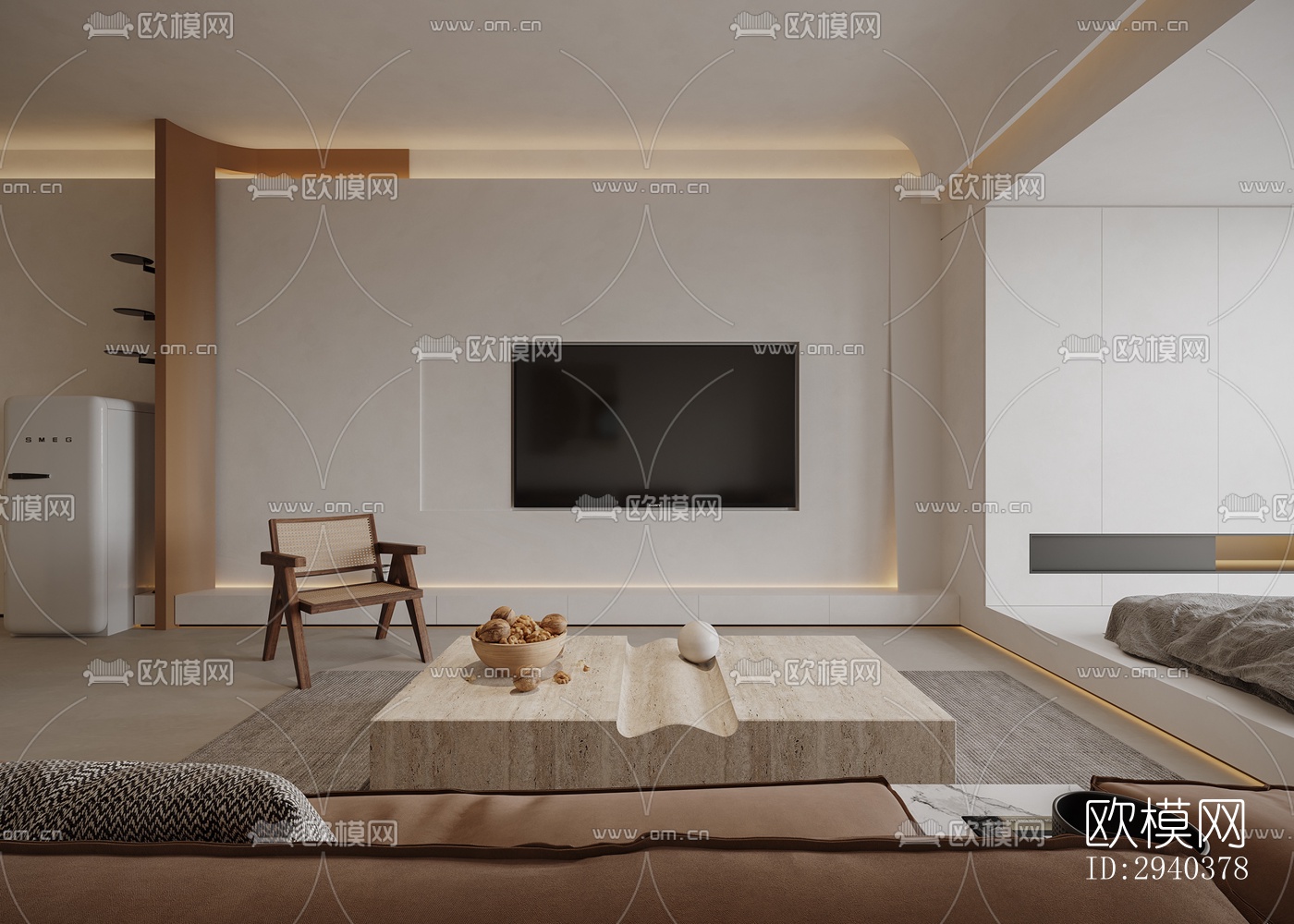 现代平层效果图下载（渲染图6）