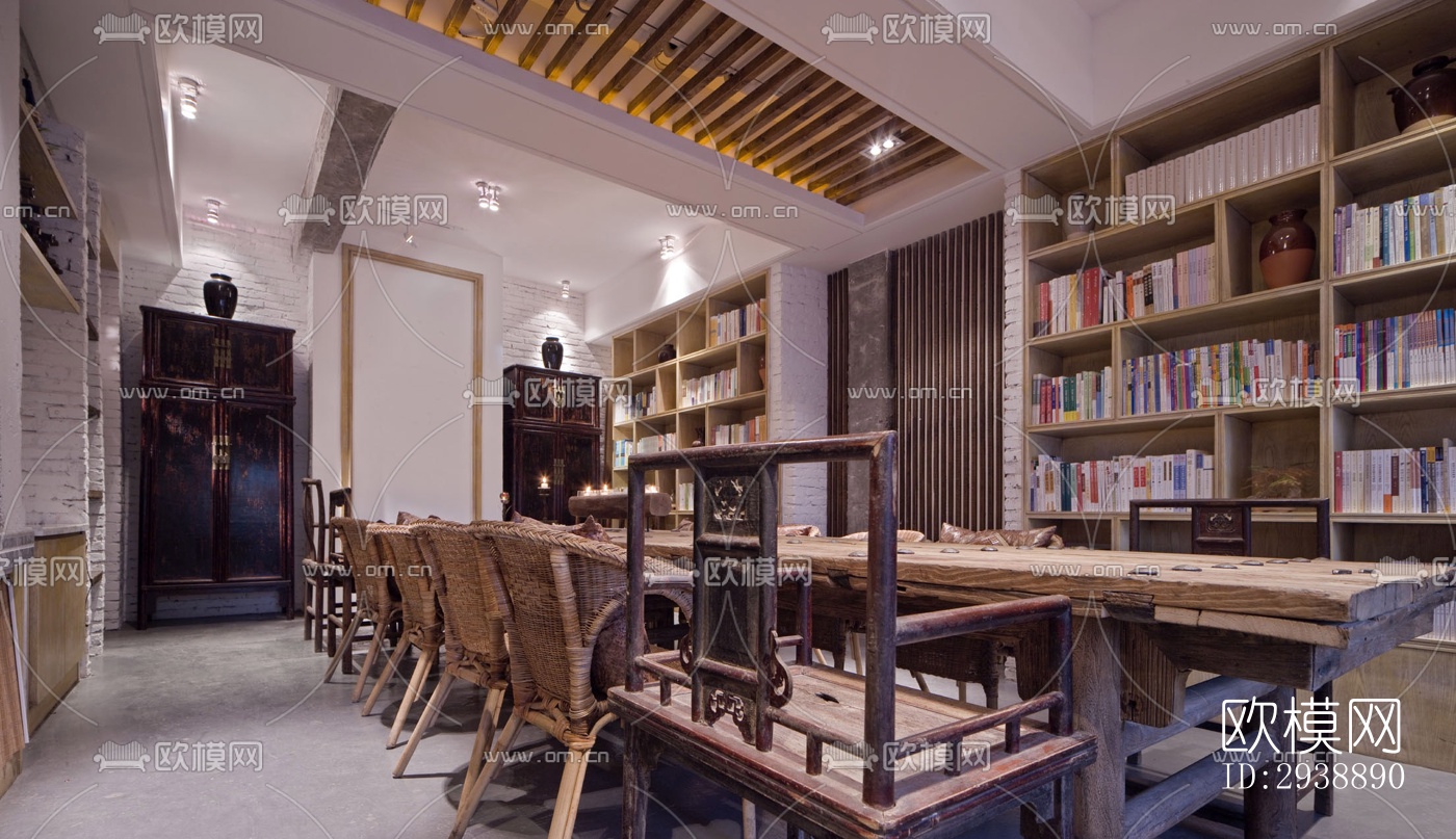 中式酒店民宿效果图下载（渲染图4）