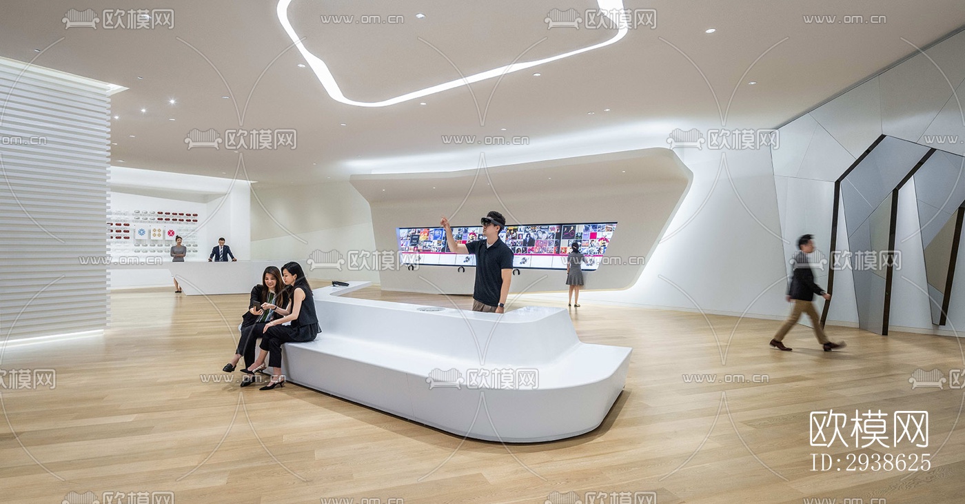 现代展览展厅效果图下载（渲染图10）