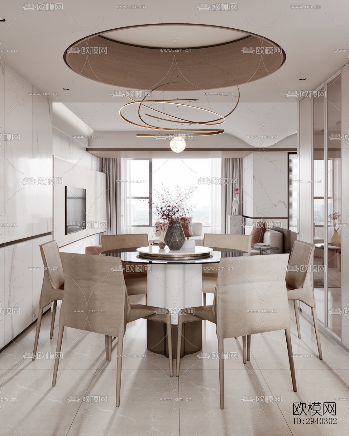 现代平层效果图下载（渲染图9）