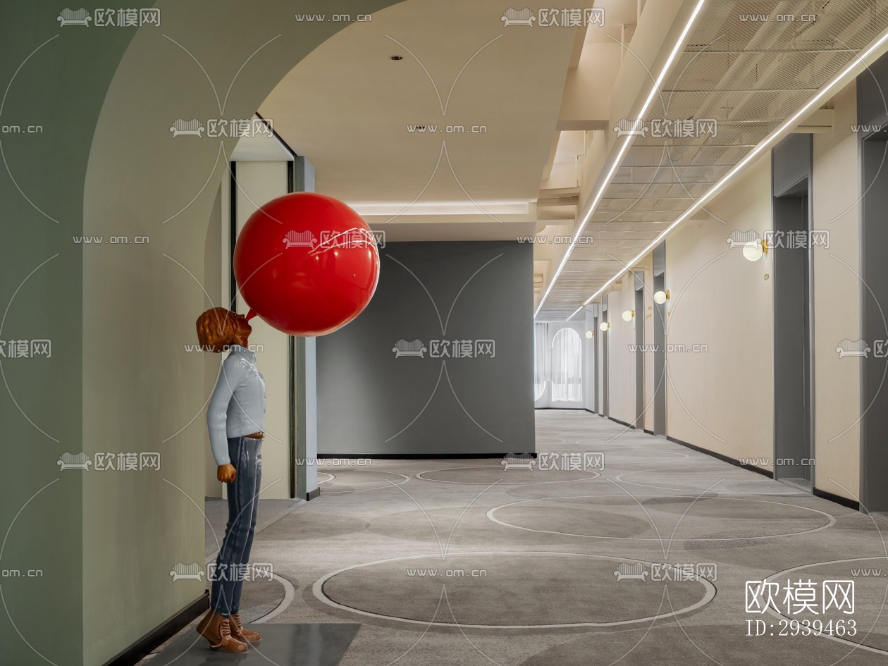 现代酒店民宿效果图下载（渲染图6）