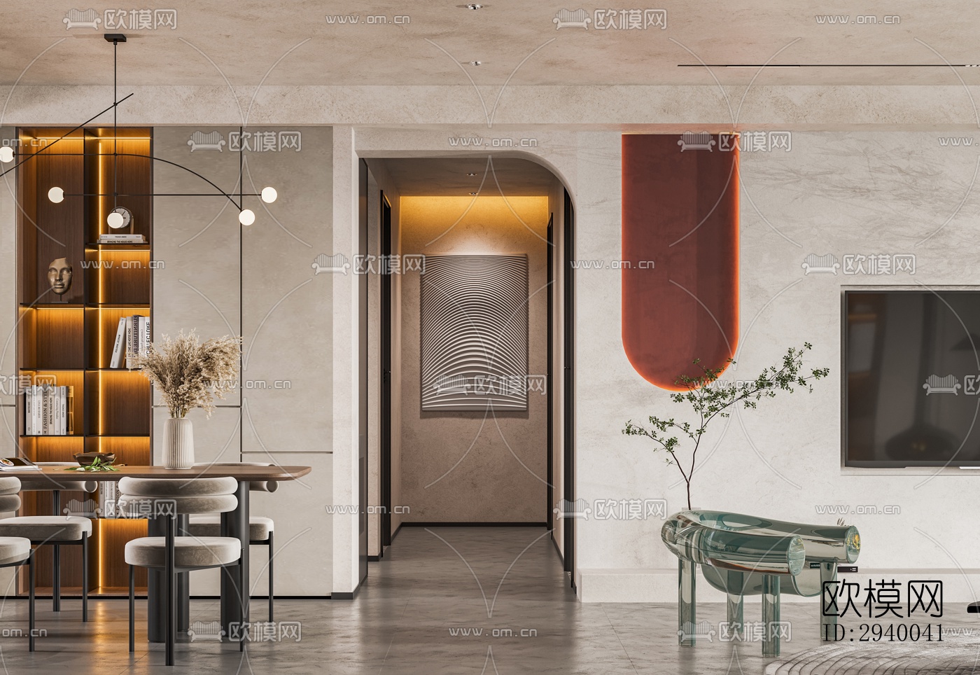 侘寂平层效果图下载（渲染图4）