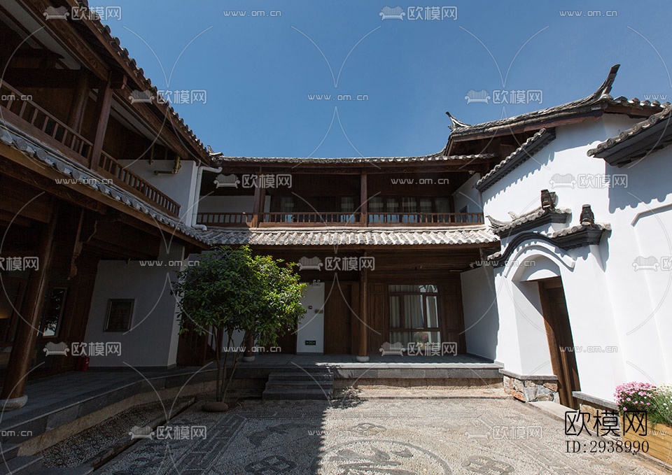 中式酒店民宿效果图下载（渲染图2）