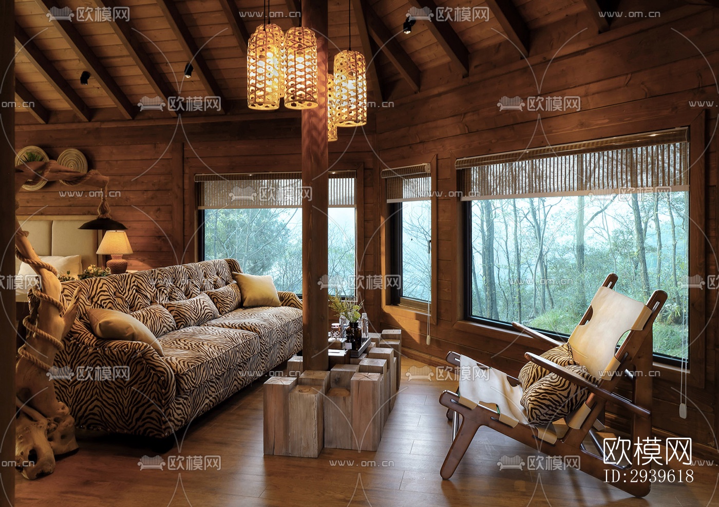 美式酒店民宿效果图下载（渲染图4）