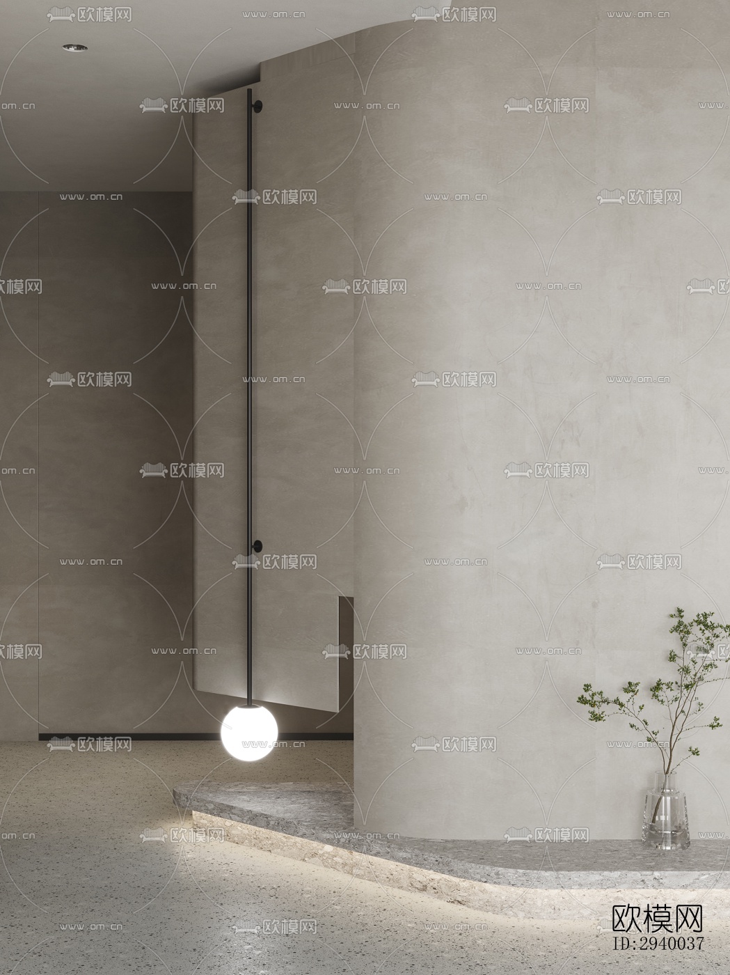 侘寂平层效果图下载（渲染图2）