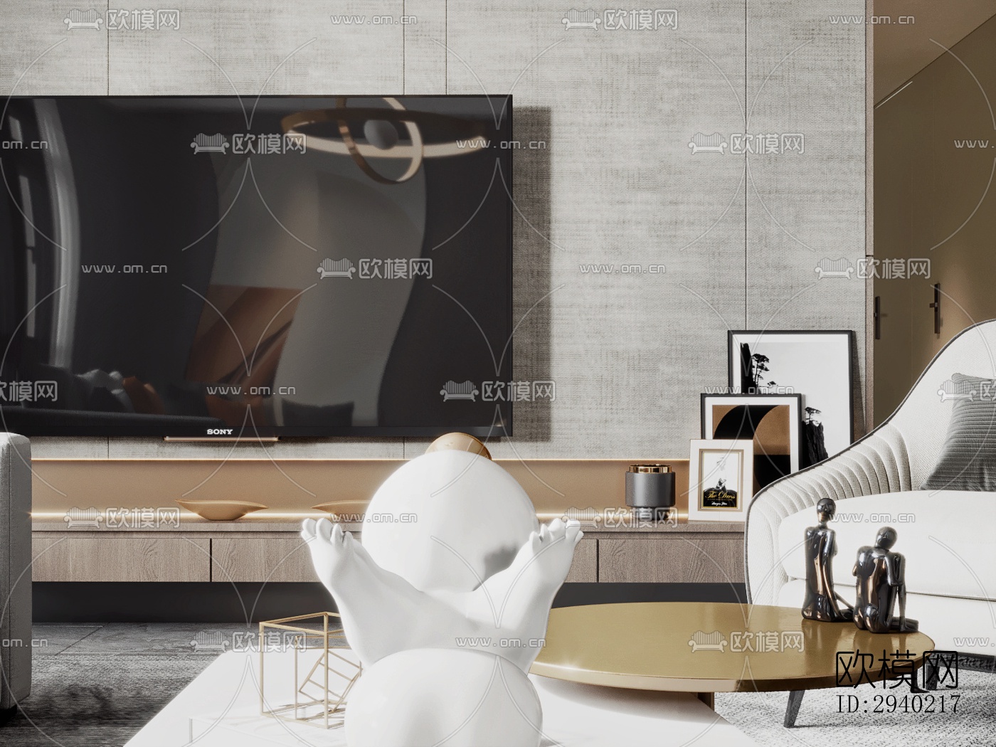 欧式平层效果图下载（渲染图9）