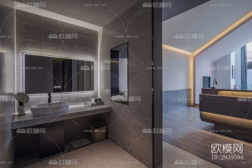 现代酒店民宿效果图下载（渲染图1）