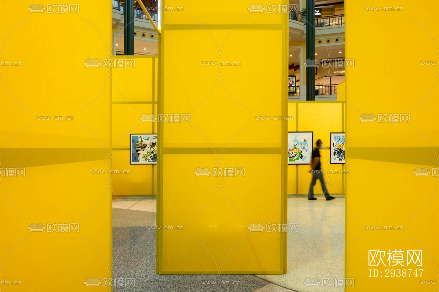 现代展览展厅效果图下载（渲染图4）