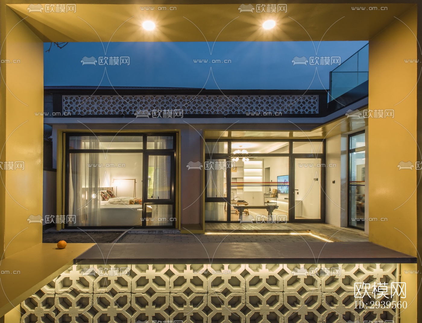 现代酒店民宿效果图下载（渲染图14）