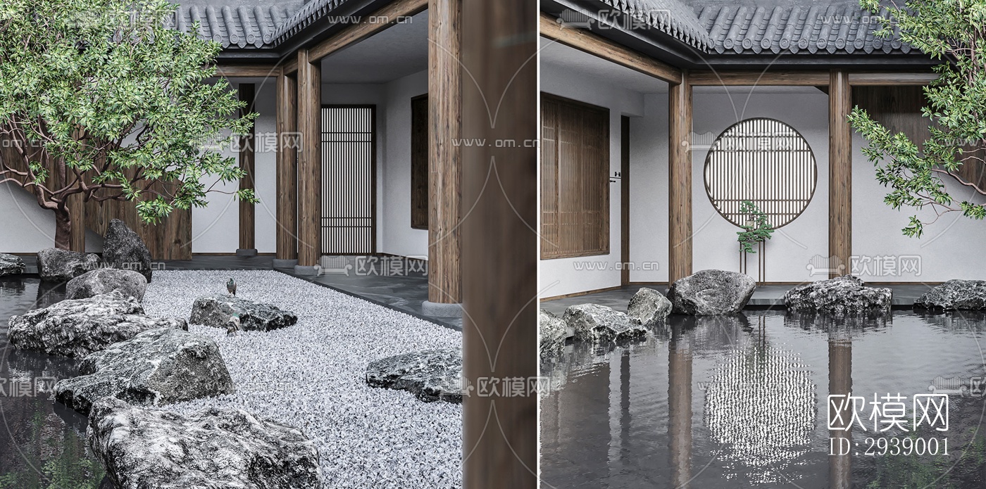 中式酒店民宿效果图下载（渲染图8）