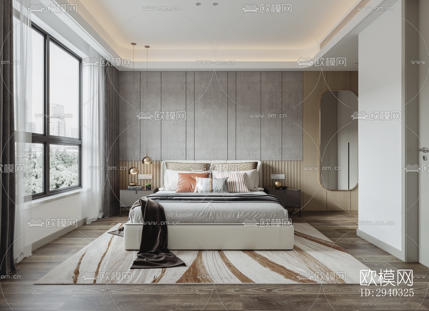 现代平层效果图下载（渲染图8）