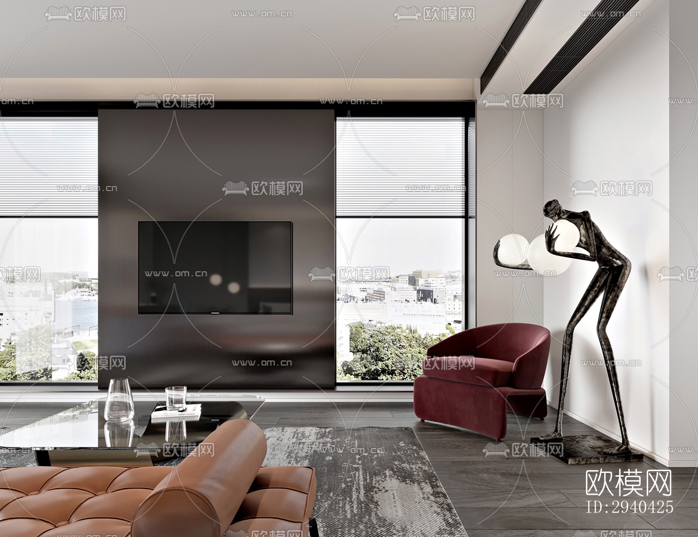 现代平层效果图下载（渲染图16）